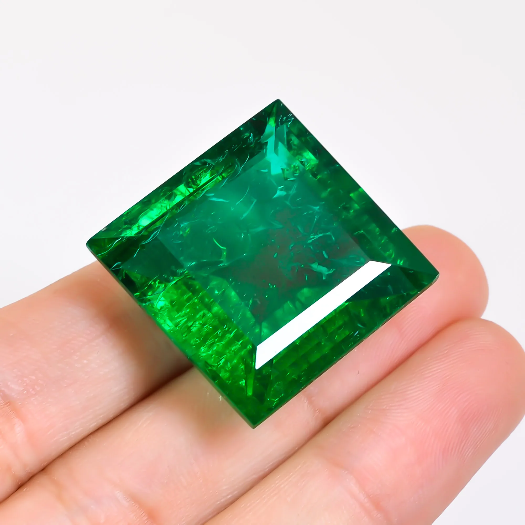 Marvellous Top Grade Quality Lab Created Emerald Rectangle  Square Shape Cut Stone Loose Gemstone