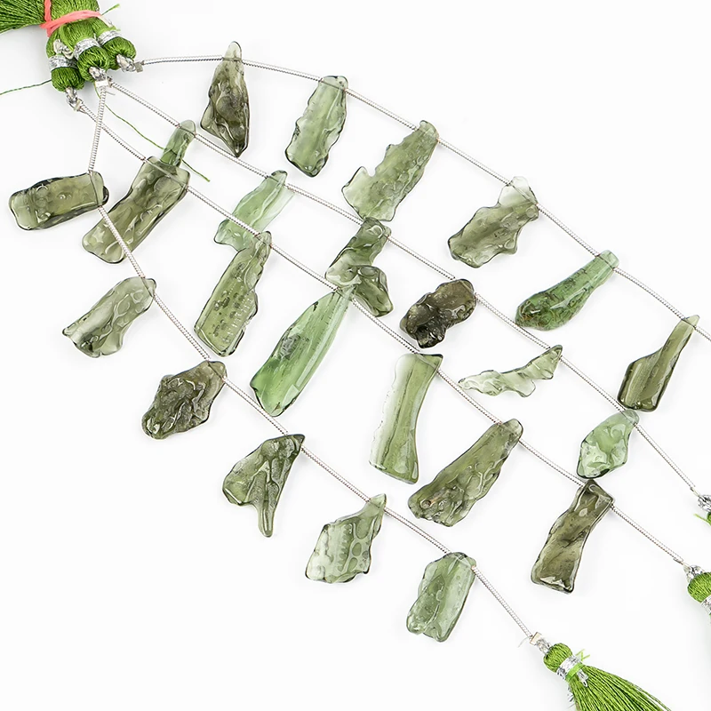Настоящие 100% натуральные бусины Moldavite Fancy Nugget оптом