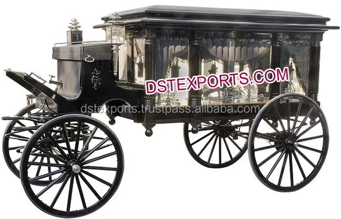 White Funeral Horse Carriage on Sale Latest Glass Covered Funeral Carriage New Funeral Horse Carriage Manufacture Manufacturers