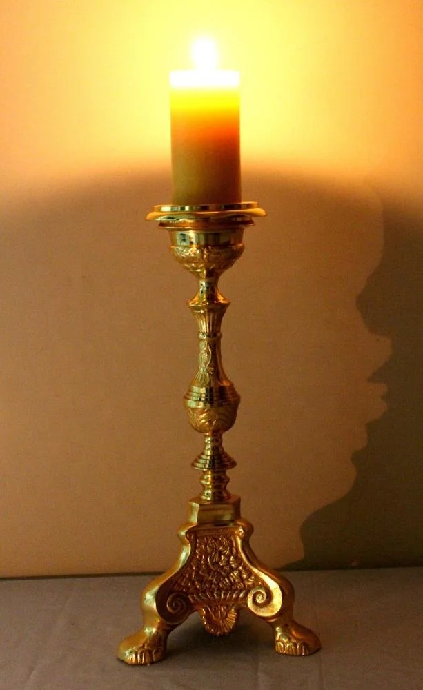 KHAN EXIMPO Gold Royal Design Candle Pillar Stand With Funnel Wholesale
