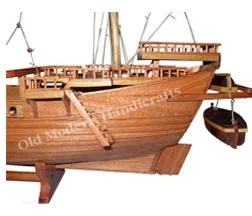  High Quality Wooden Model Boat Chinese Pirate Junk Medium