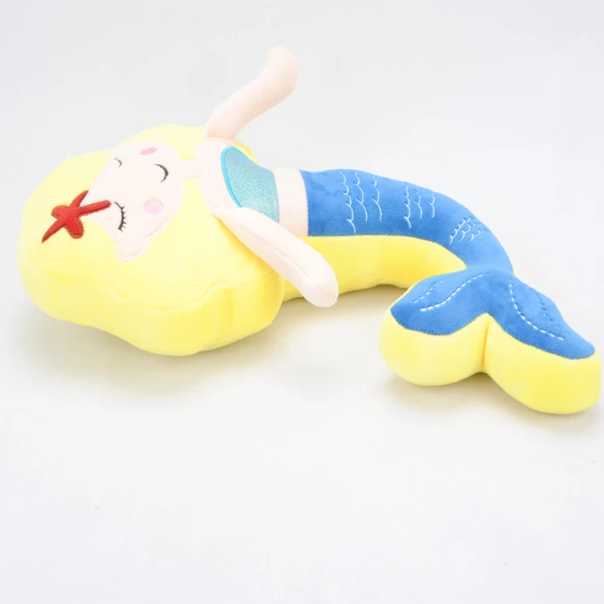 Free sample Cartoon Kids plush baby animal mermaid cushion decorative cushions shaped mermaid pillow