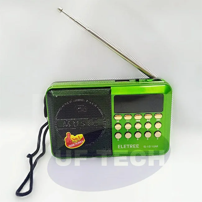 Лучшее качество звука Eletree цифровой выбор музыкальный плеер FM-радио перезаряжаемый и встроенный динамик в наличии