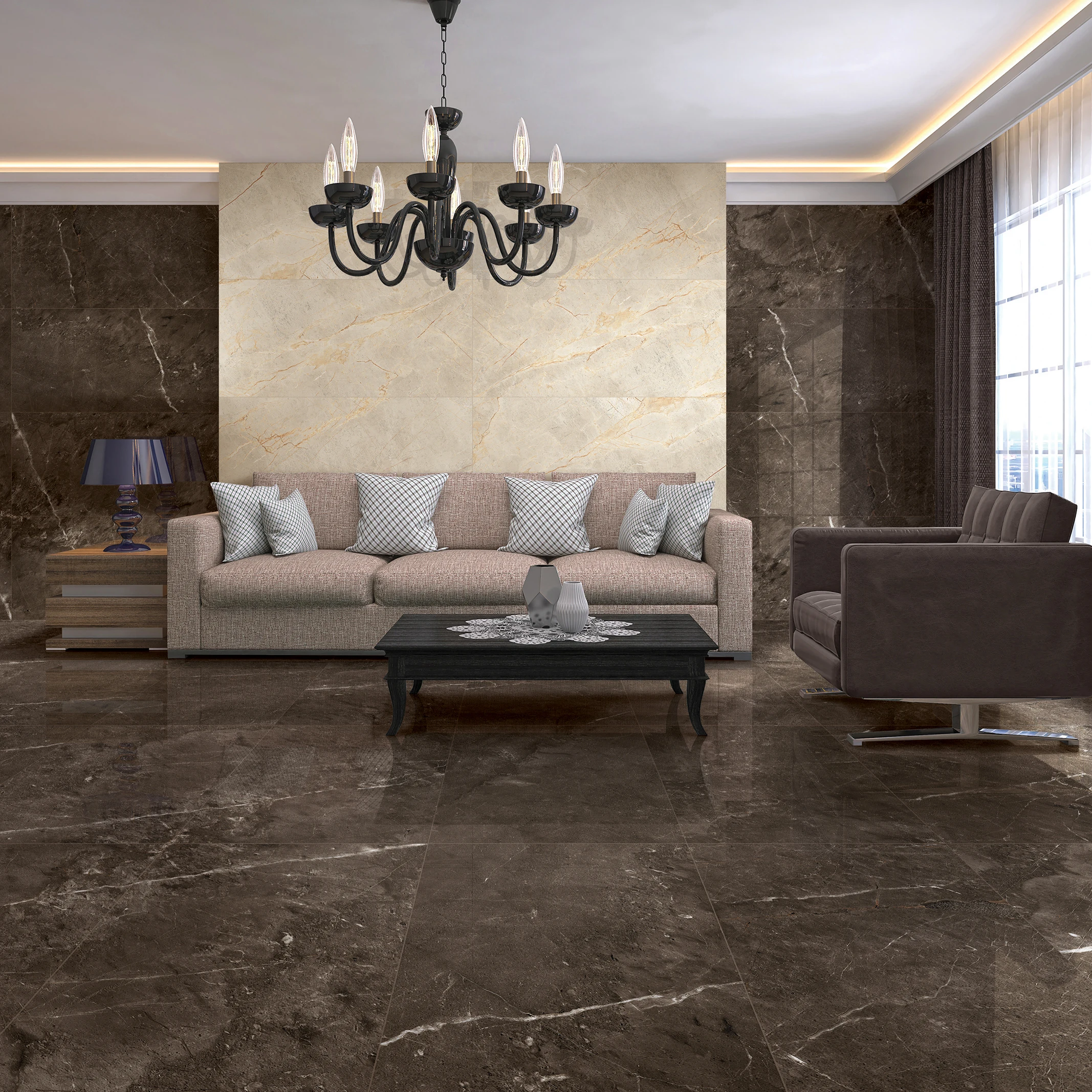 Турецкий мрамор император мраморный вид Глянцевая Фарфоровая плитка для пола и стен 600x1200 мм