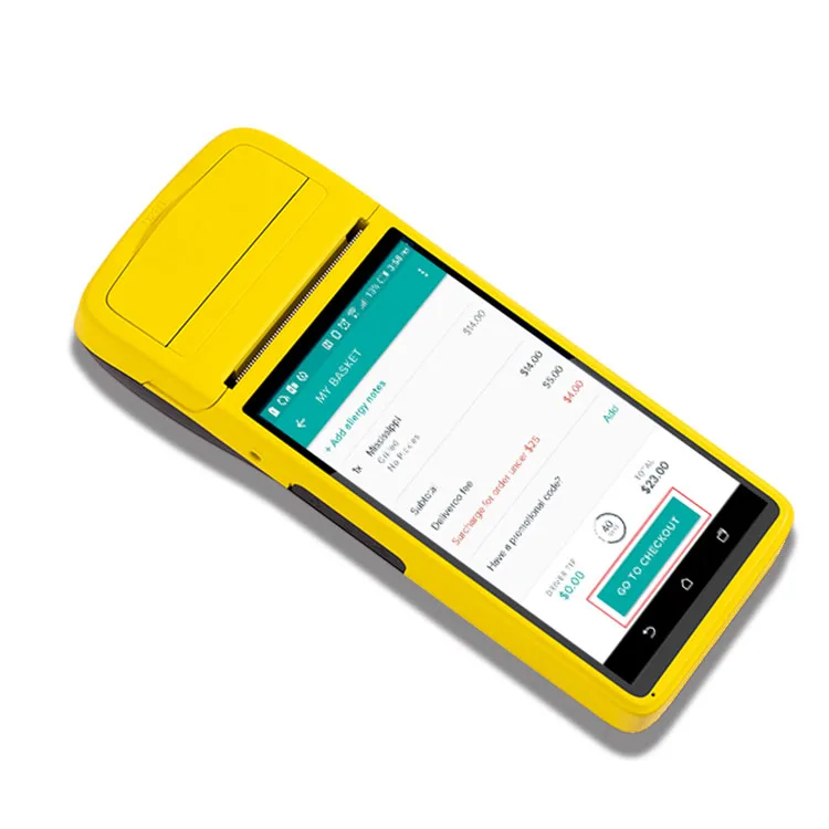 3G 4G WIFI NFC 5.5 inch supermarket mobile handheld cash register Android POS system terminal thermal paper pos slitting machine