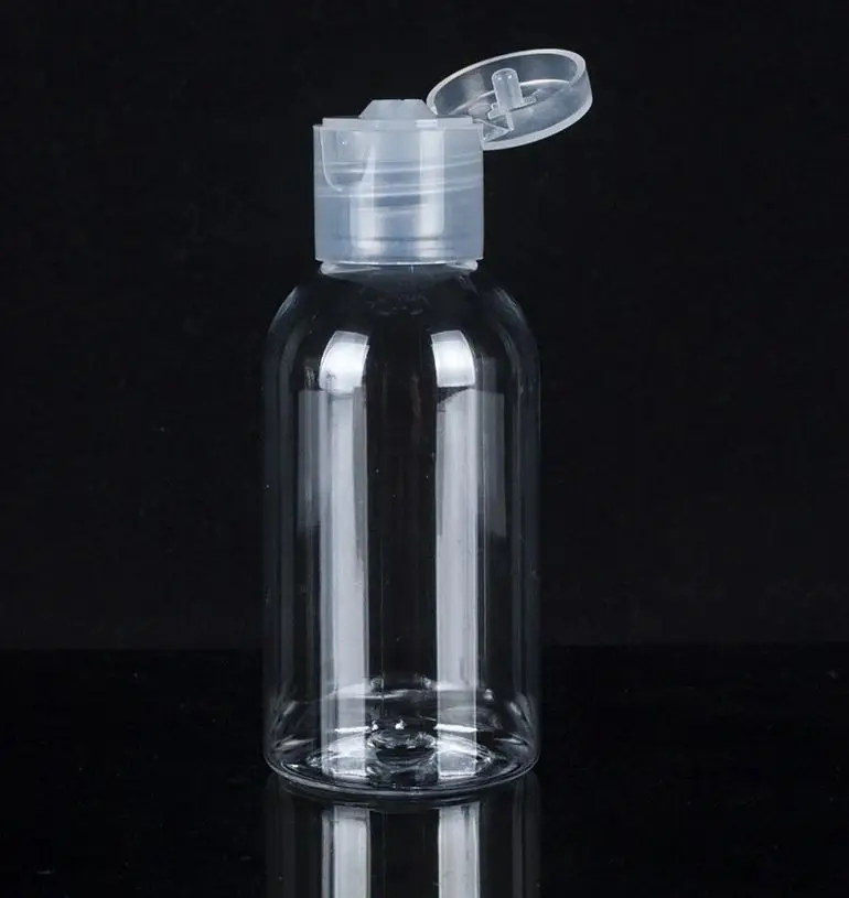 Portable Plastic Hand Washing Liquid Bottle Transparent Gel Hand Sanitizer Container With Flip Top Screw Cap Cheap Price