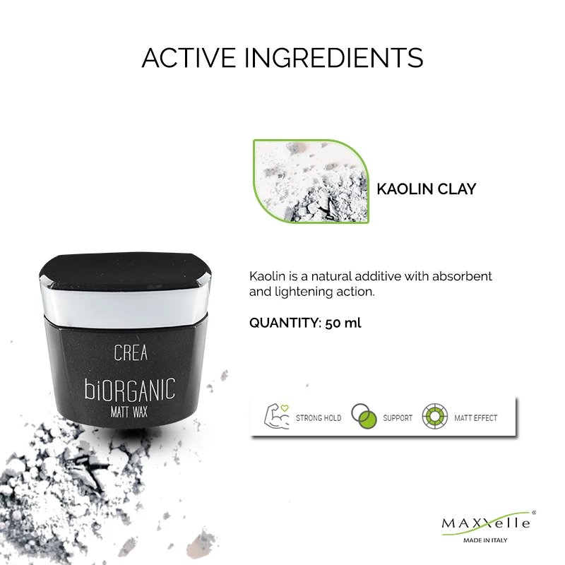 Matt Wax Defines curls. Water soluble wax Modeling Wax Matt Effect Made in Italy Available for Private Labels