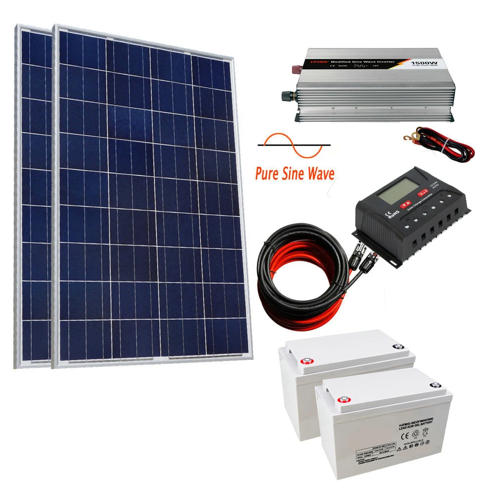 200-Watt Polycrystalline OffGrid solar Panel system kit 2*100W solar panel & 20 30A LCD Display Smart Regulator with LED Maximum