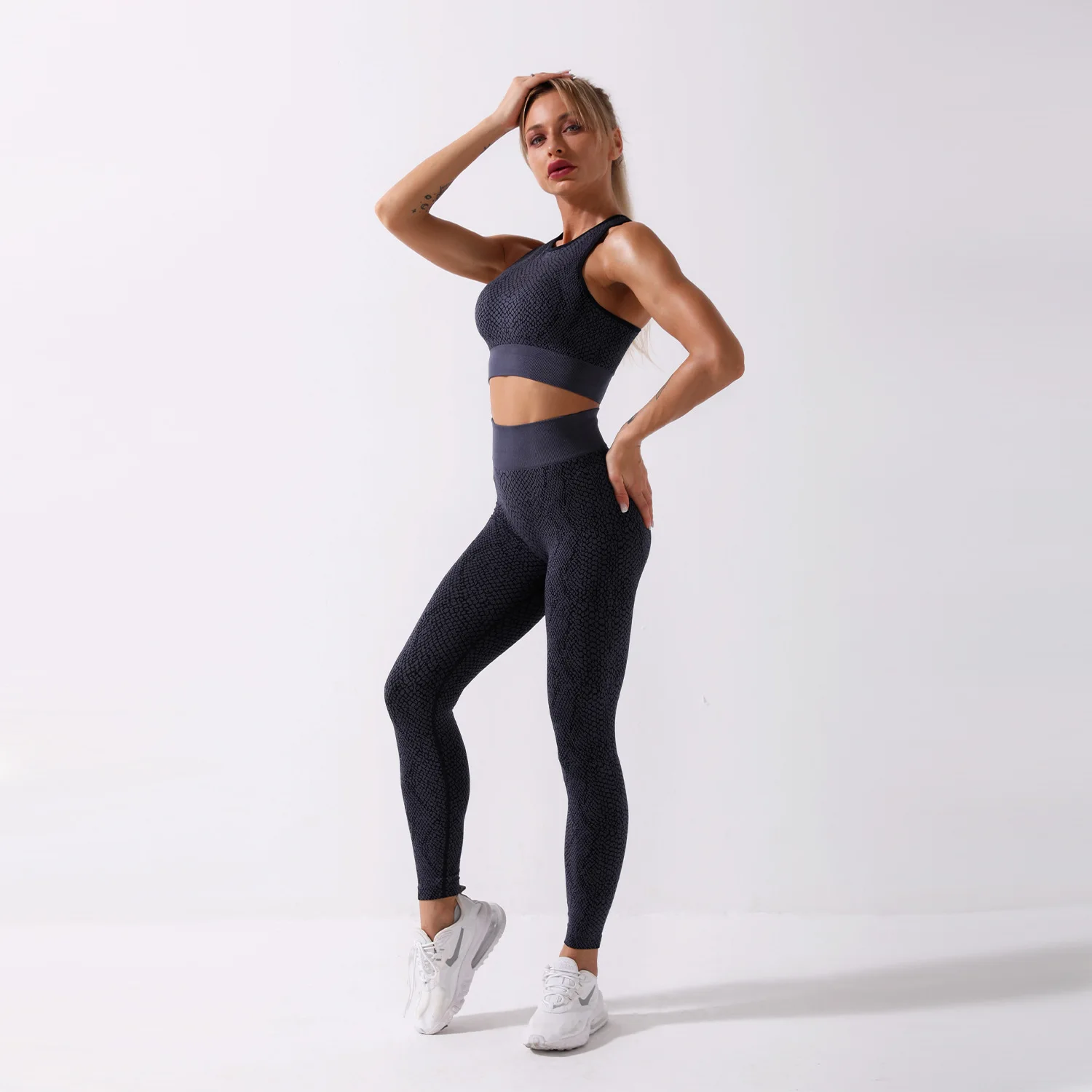 Custom logo gym wear active sports suit wholesale women fitness workout clothing lady 2 piece yoga sets grayson sports