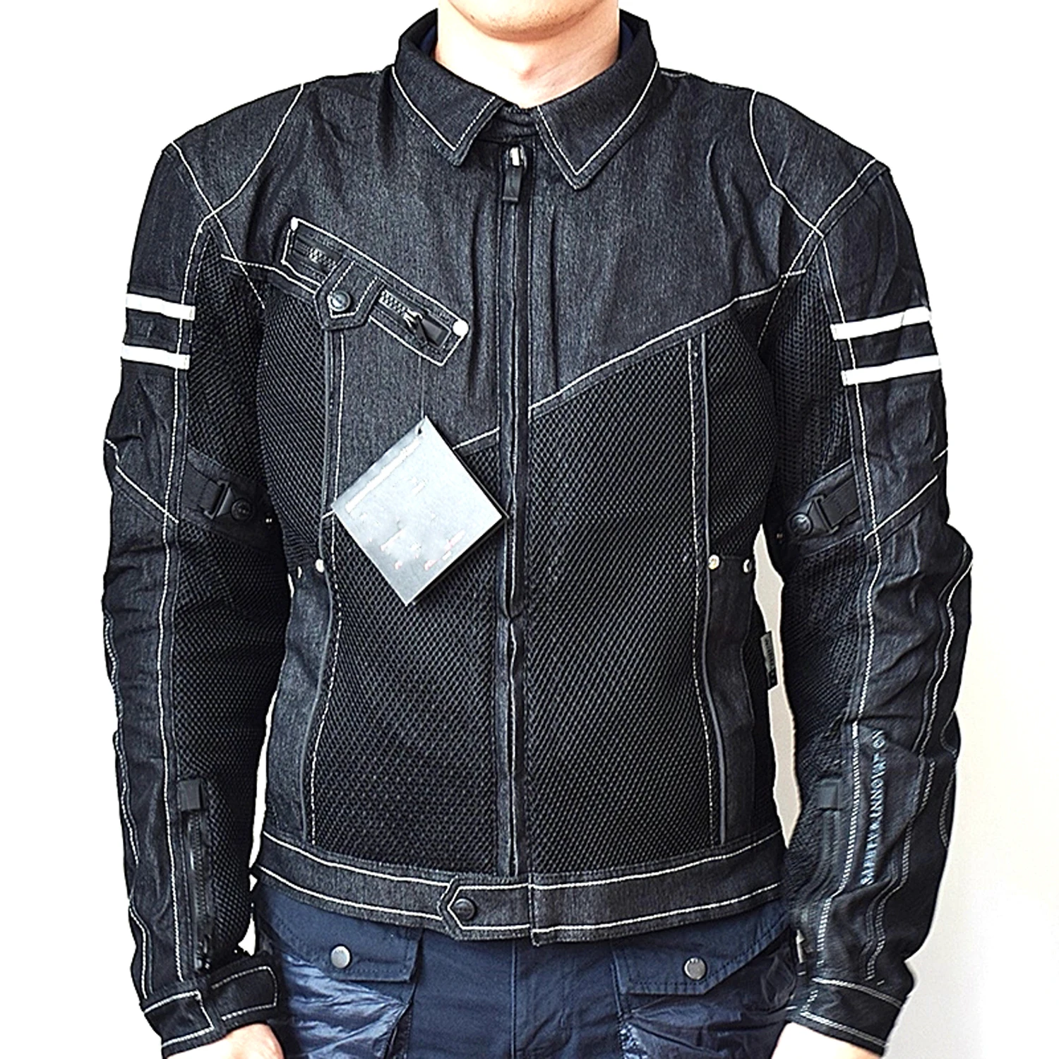 Custom Motorcycle Jacket Men Racing Suit Motocross Jeans Windproof Moto Denim Jackets Protective Gear Removable Liner 2 Colors