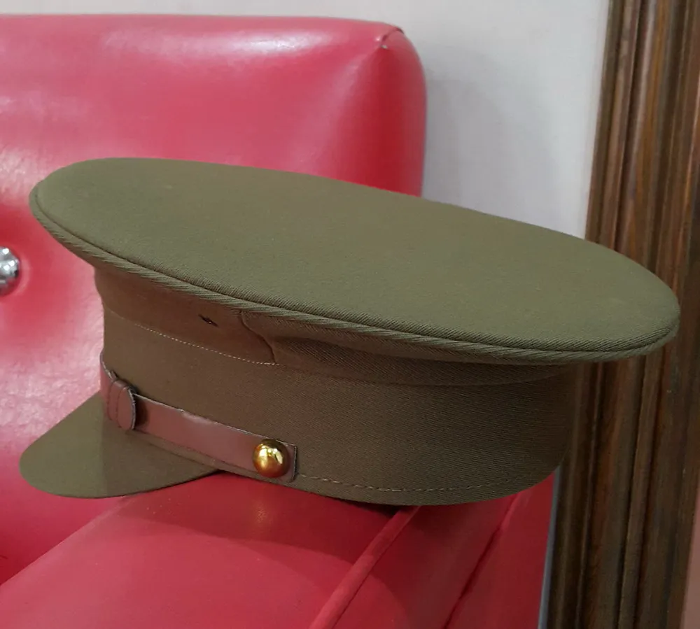 High quality Blue wool with red piping visor hat premium custom made officer embroidery visor Hat in cheap price