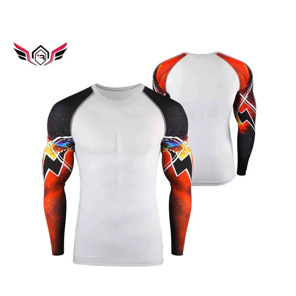 Custom Printed Short Sleeve Sun Protection Surfing Shirt Men OEM Design Your Own Rash Guard