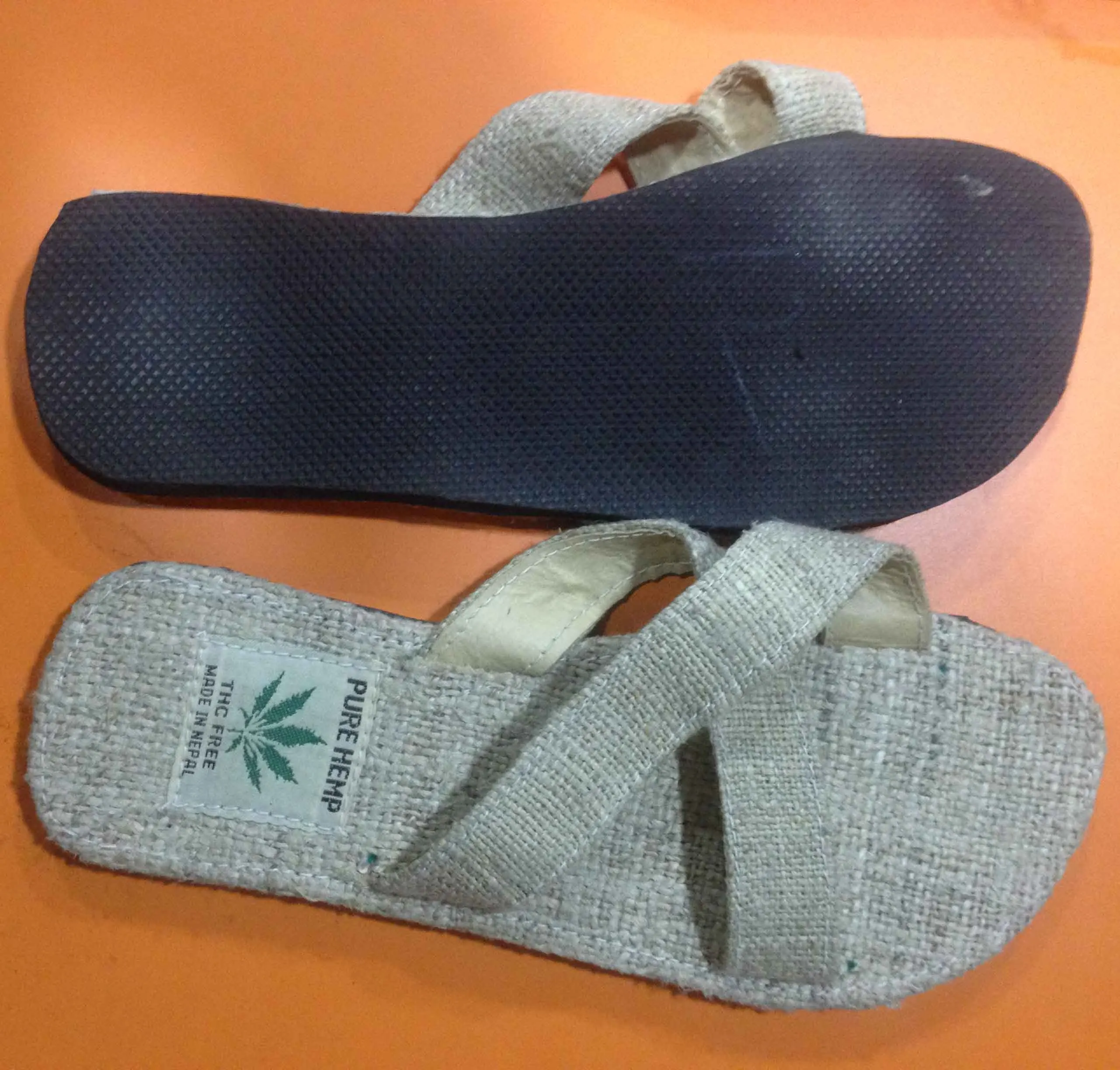High Quality Hemp cross design Slipper/All sizes Hemp Slipper/Unisex 100% Hemp Slipper