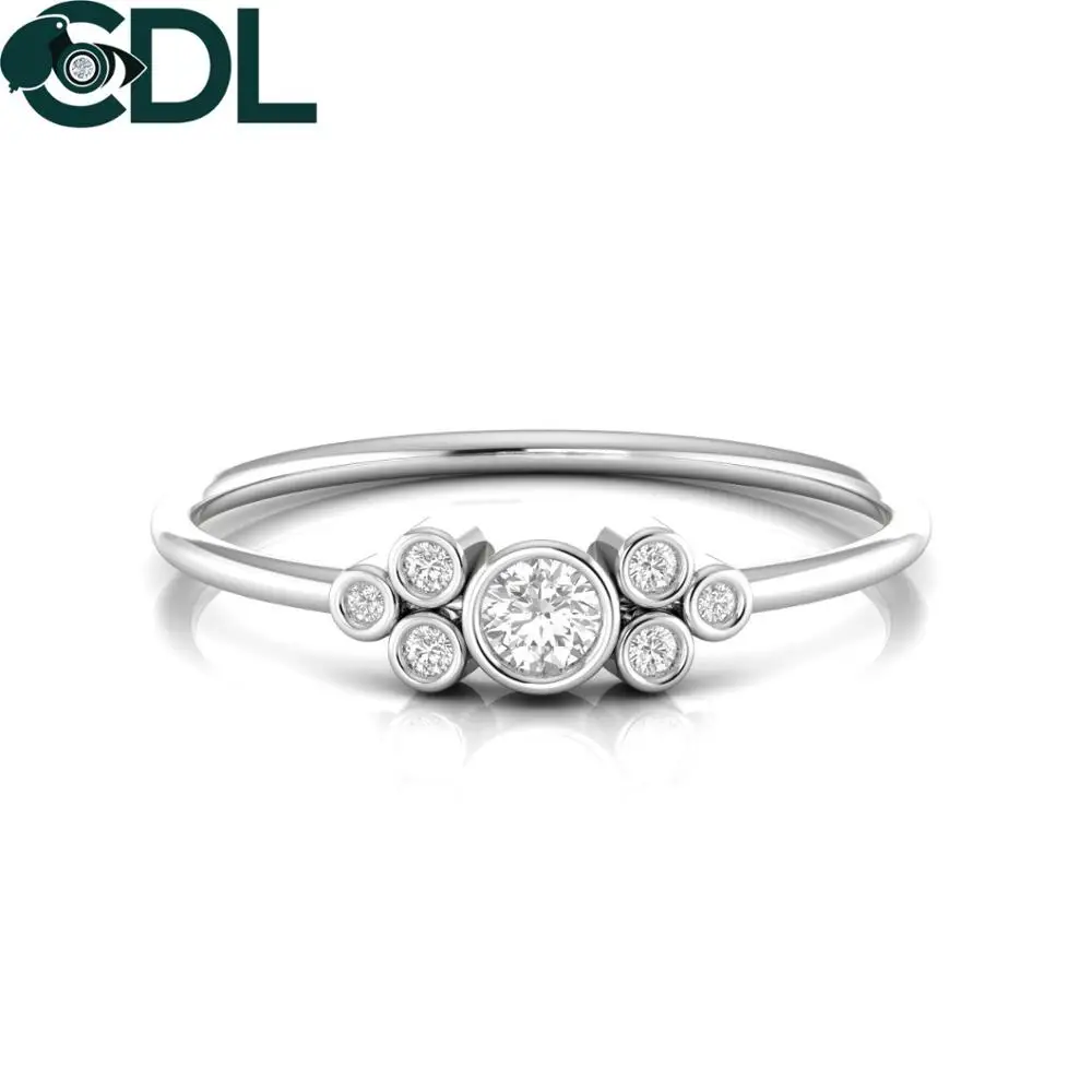 Real Diamond Ring with Bezel set Solid 14kt Yellow Rose White Gold 1.36 Gram For Women