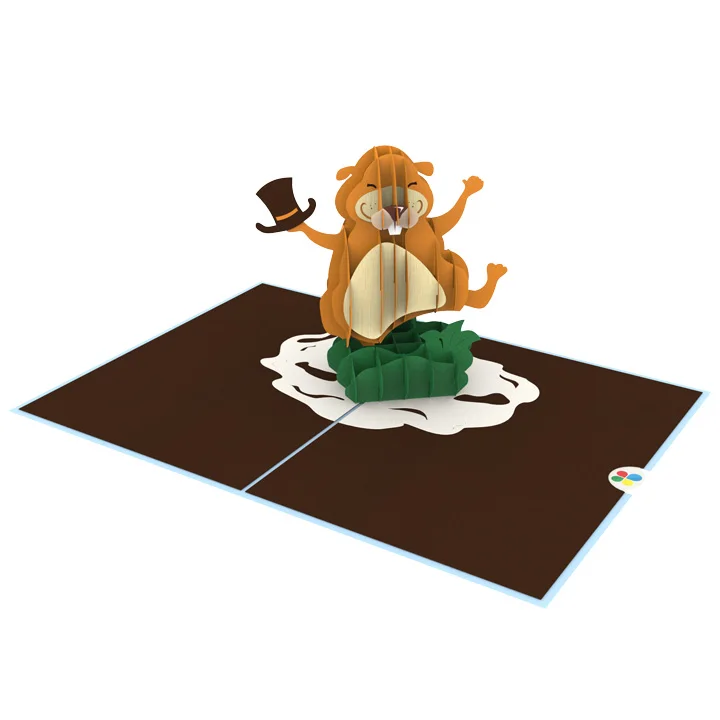 Groundhog Day Holiday Animal Greeting Pop Up 3D Card Custom Design Handmade Cheap Wholesale Vietnam