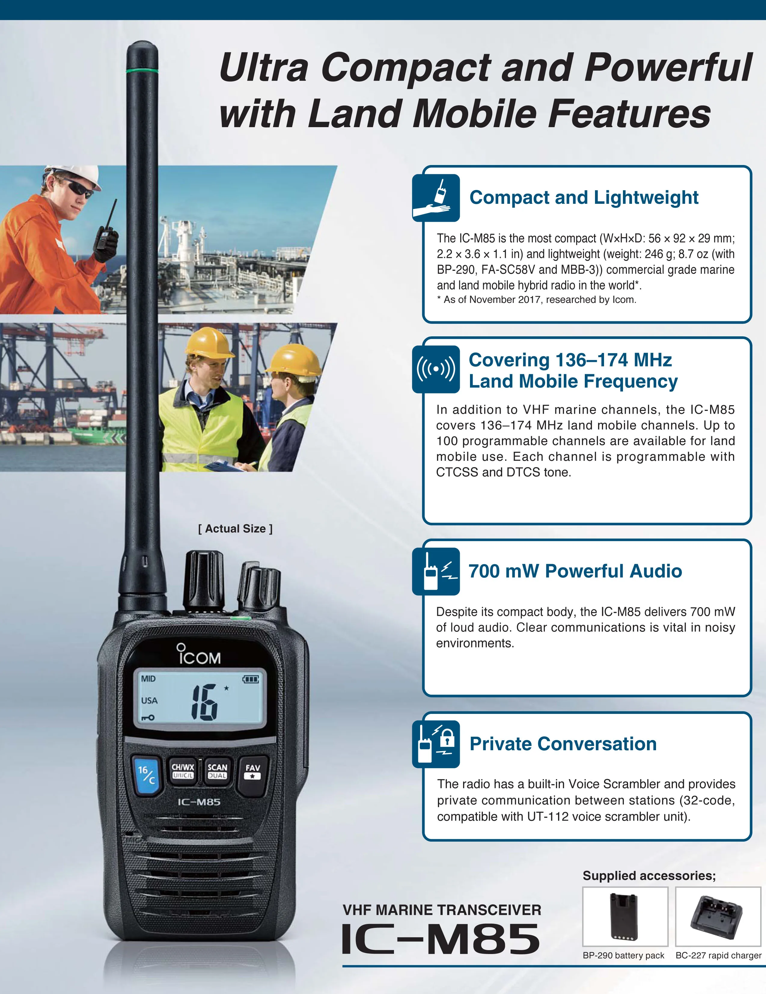 IC-M85 VHF Marine Handheld Radio