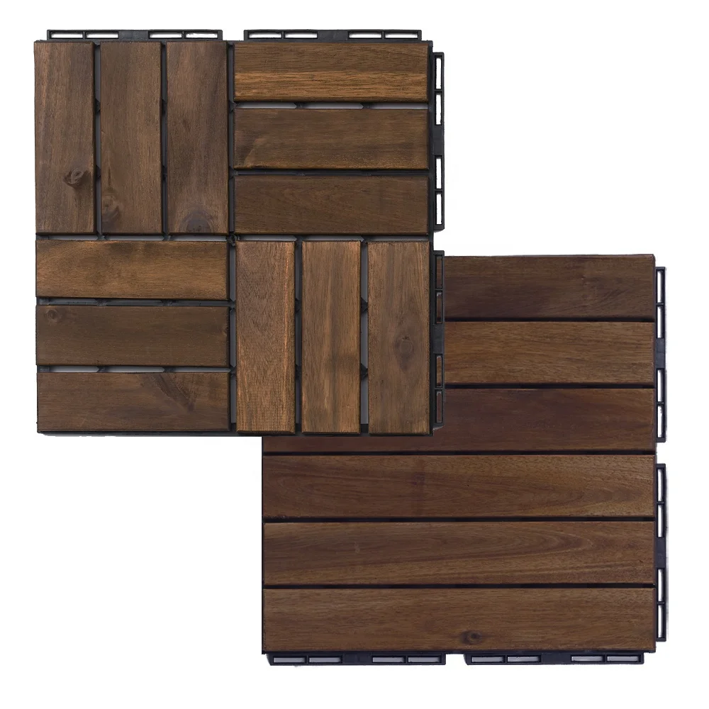 Decking tiles - Acacia wood for indoor/outdoor floor wooden tiles