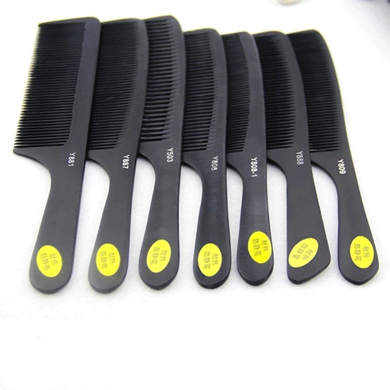 Private Label Logo Ultrathin 3mm Handle Bakelite Anti-static Hair Cutting Hairdressing Comb Barber Tooth Travel Hair Comb