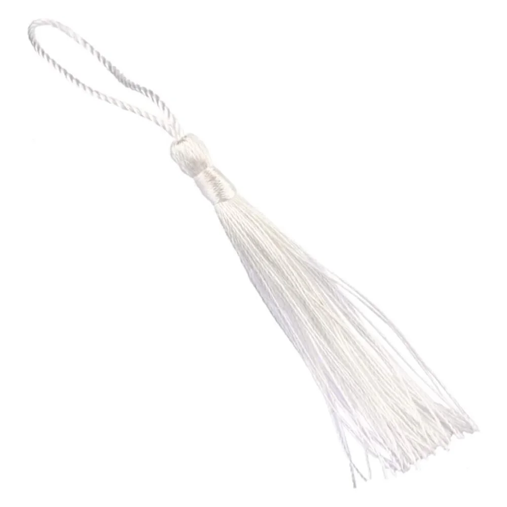 Красивая Белая декоративная кисточка для ключей длина кисточки 5 дюймов 5-дюймовая петля цвет