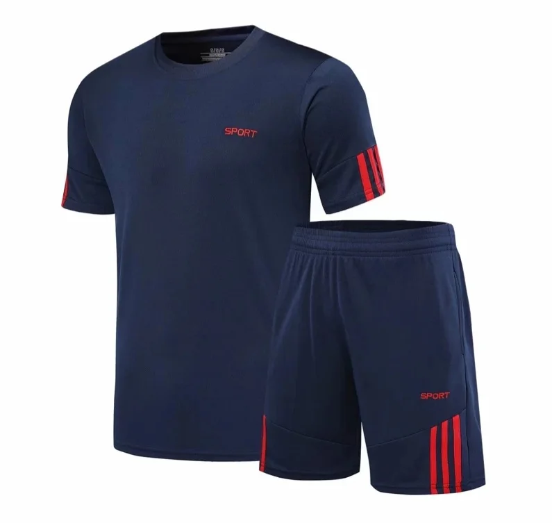 2021 Custom Men Running Shorts With Short Sleeve T-Shirt  two Piece set Jogging Set