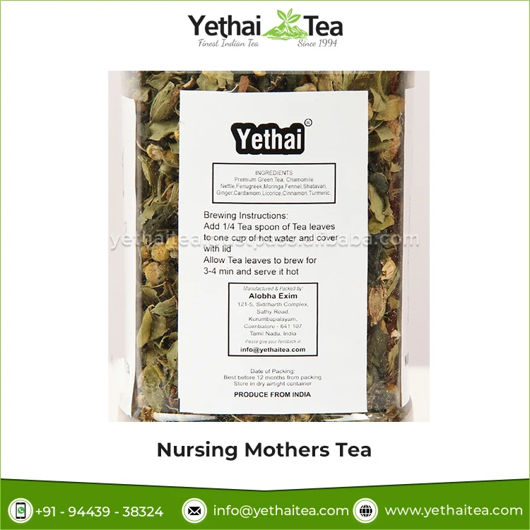 No Chemicals 100% Natural Garden Farm Fresh Blended Healthy Lactation Nursing Mothers Herbal Green Tea Loose Leaf Tea