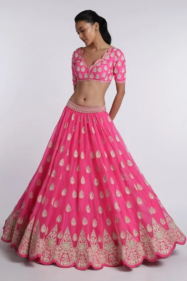 Designer Velvet lehenga work all over for women for wedding Dresses Bride online shopping surat,india