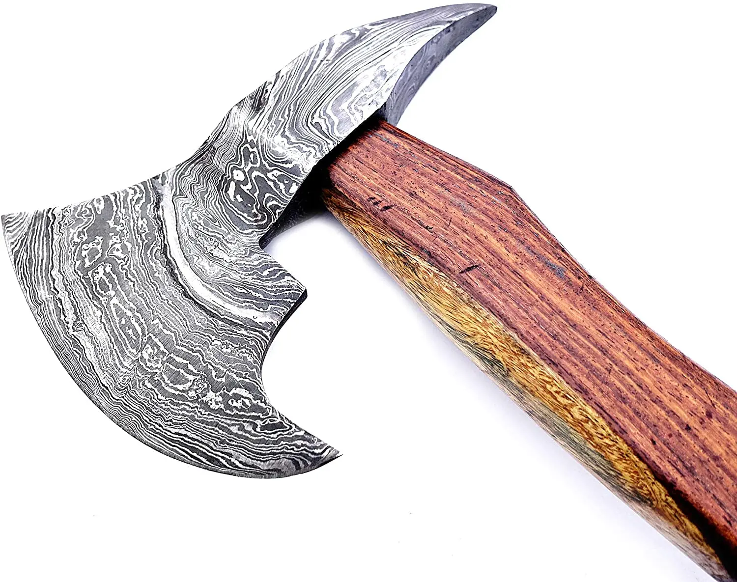 Высококачественный топор из дамасской стали ручной работы на заказ с ручкой розового дерева ME-565