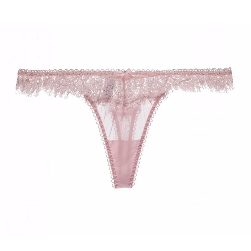 Dropshipping Love T back New Lace Sexy Panties Women Tulle Cotton Crotch T Pants Comfortable Low Waist Thongs