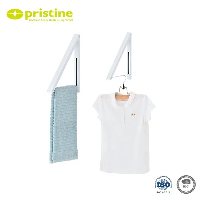 
Wall Mounted Laundry Hanging Clothes Rail Hanger | Made In Taiwan | Metal | On Wall 