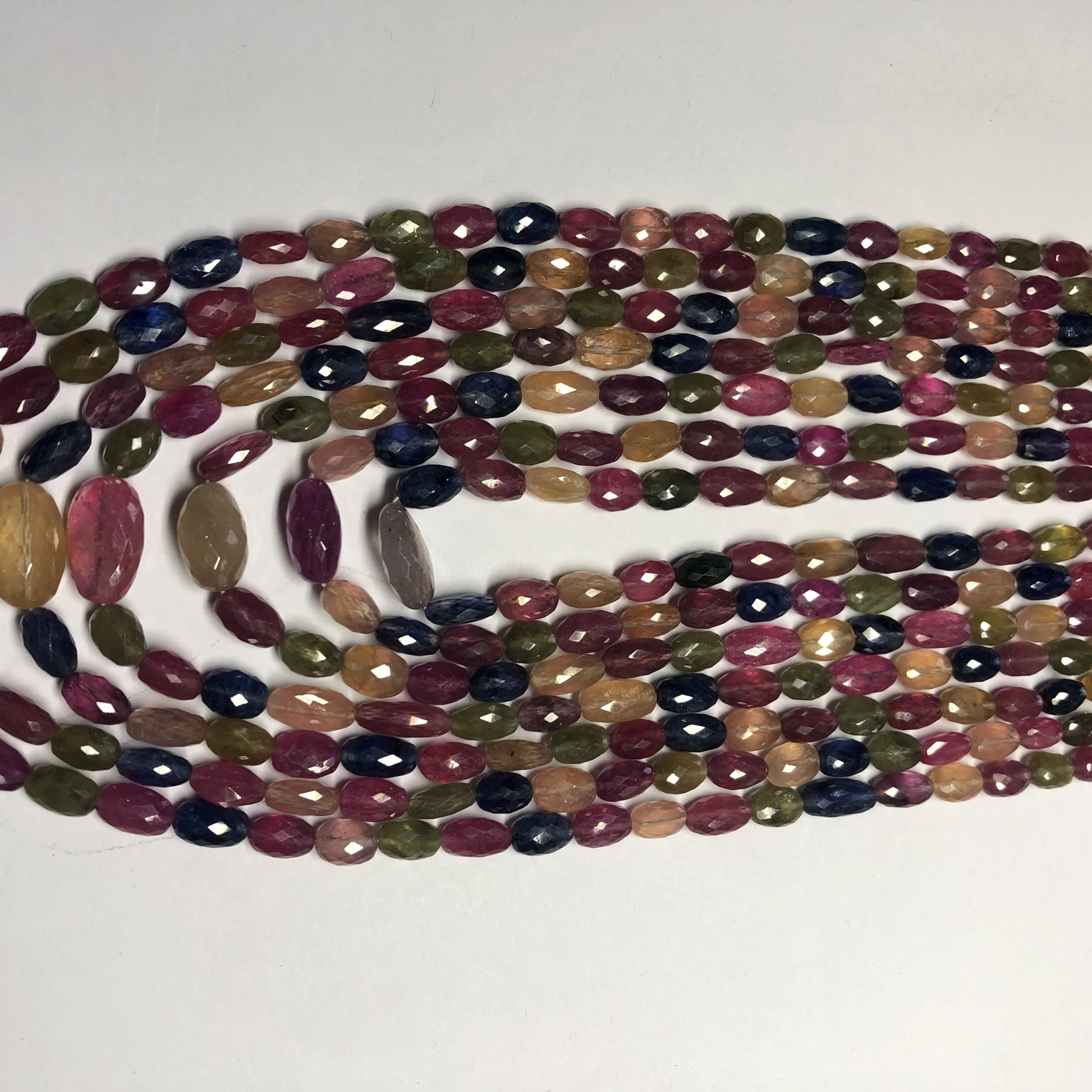 8mm 10mm Natural Glass Filled Multi Sapphire Stone Faceted Oval Beads Strands for Jewelry Making Necklace Bracelet Alibaba Real