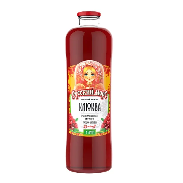 Высококачественный клюквенный напиток, 1 литровая стеклянная бутылка, сок напиток