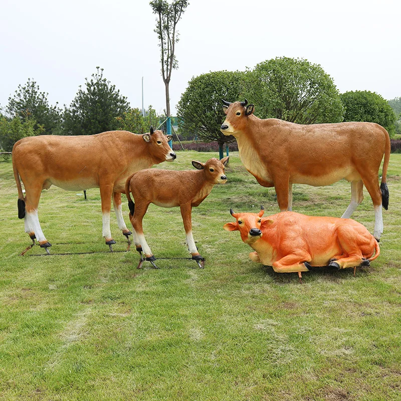 resin crafts from china outdoor custom resin art sculptures Fiberglass cow figurine