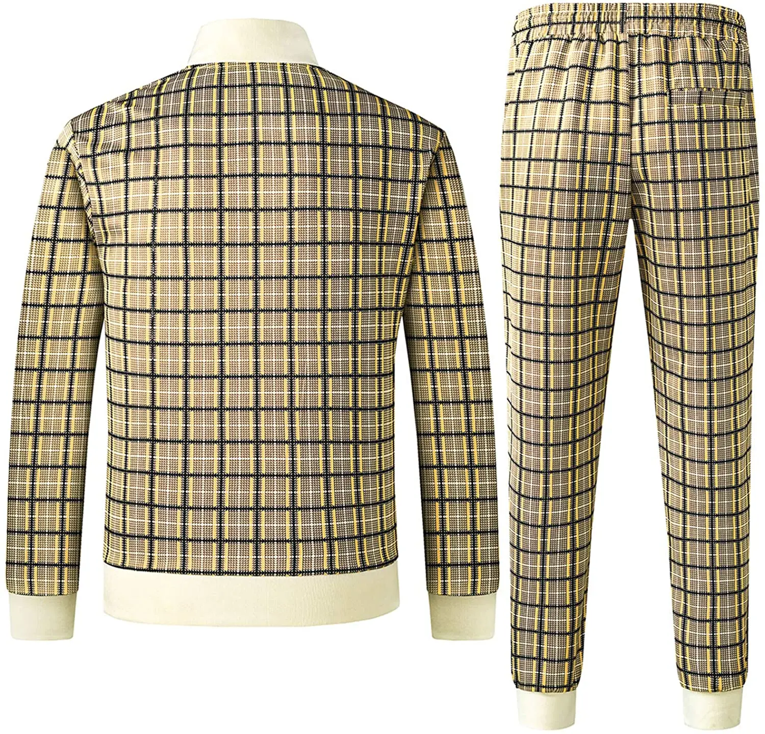 Роскошный велюровый мужской Бархатный спортивный костюм со стоячим воротником и принтом