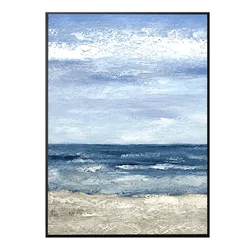 Современная живопись, пляжный морской пейзаж, гостиница, искусство на стену, большая ручная роспись для гостиной и спальни, 20x3 0 дюймов/50x75 см