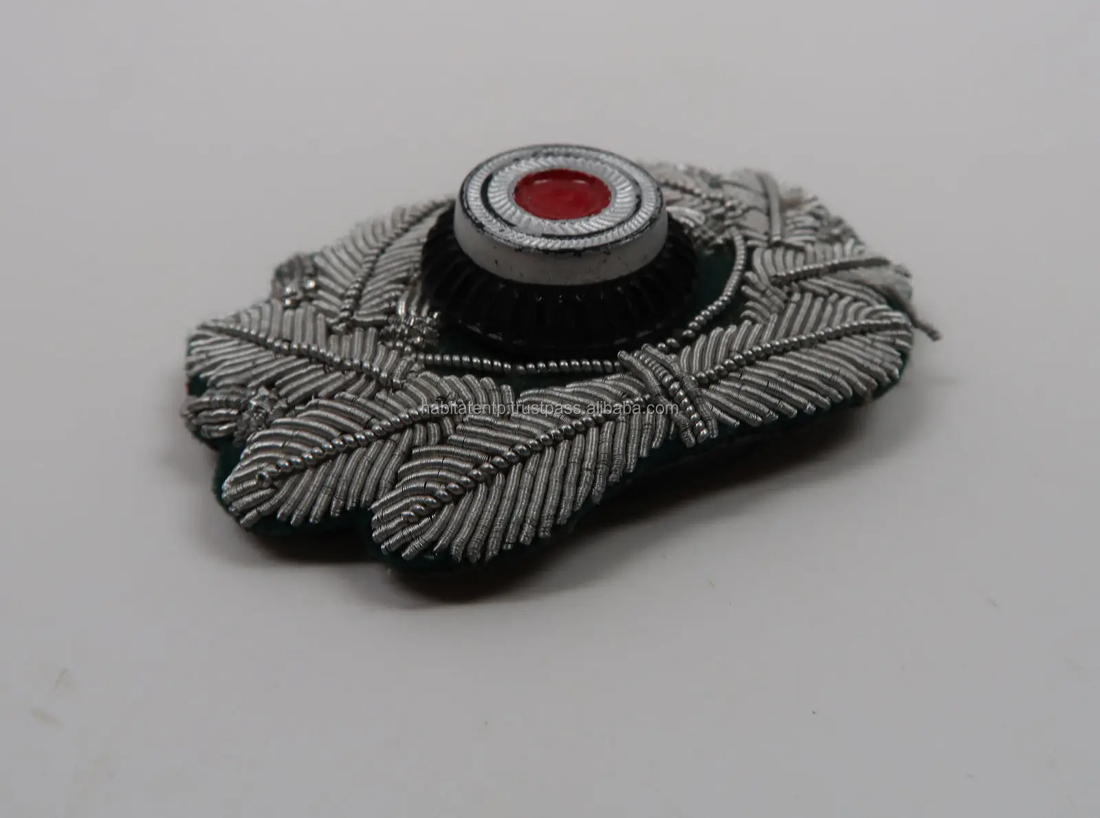 WWII Officer Visor Hat Bullion German Wreath Cockade Badge Pin Medal Handmade