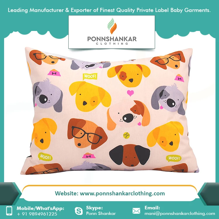 Newborn Baby Clothes Organic Cotton Baby Pillow Cover Supplier India