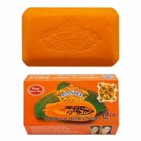 
Honey Bearuty Papaya Skin Whitening Honey Kojic Acid Asantee Thai Soap.125 g 