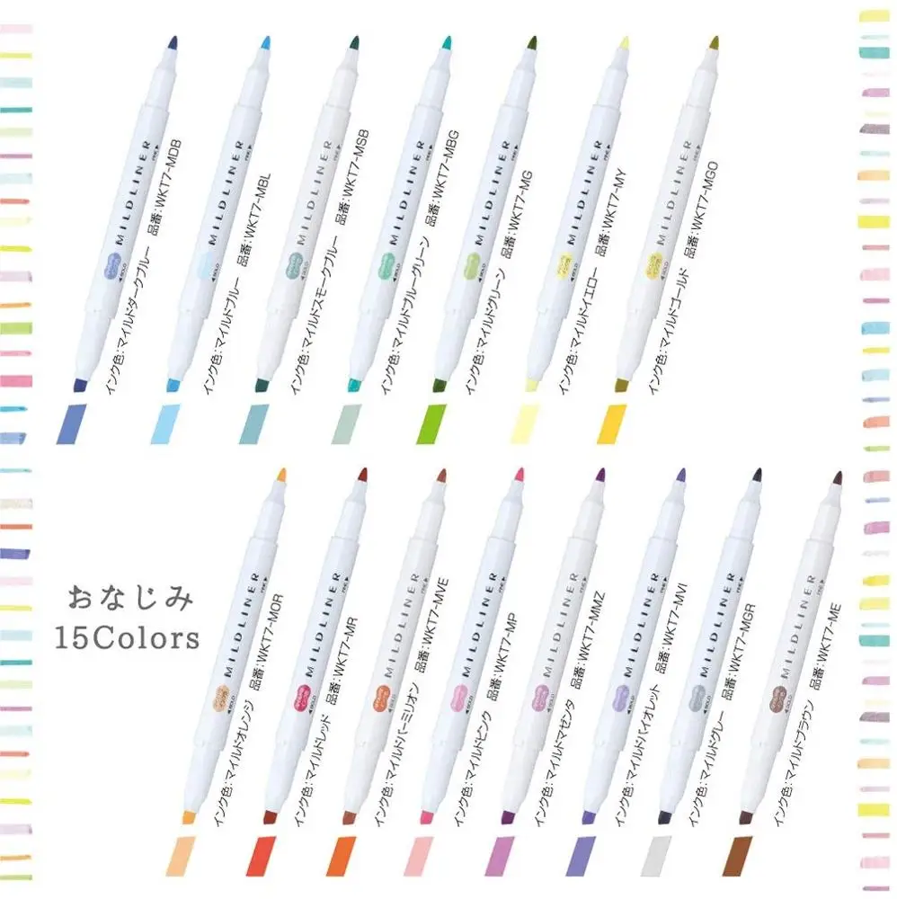  Zebra MILDLINER Highlighter WKT7-5C-NC 5 цветов в комплекте сделано