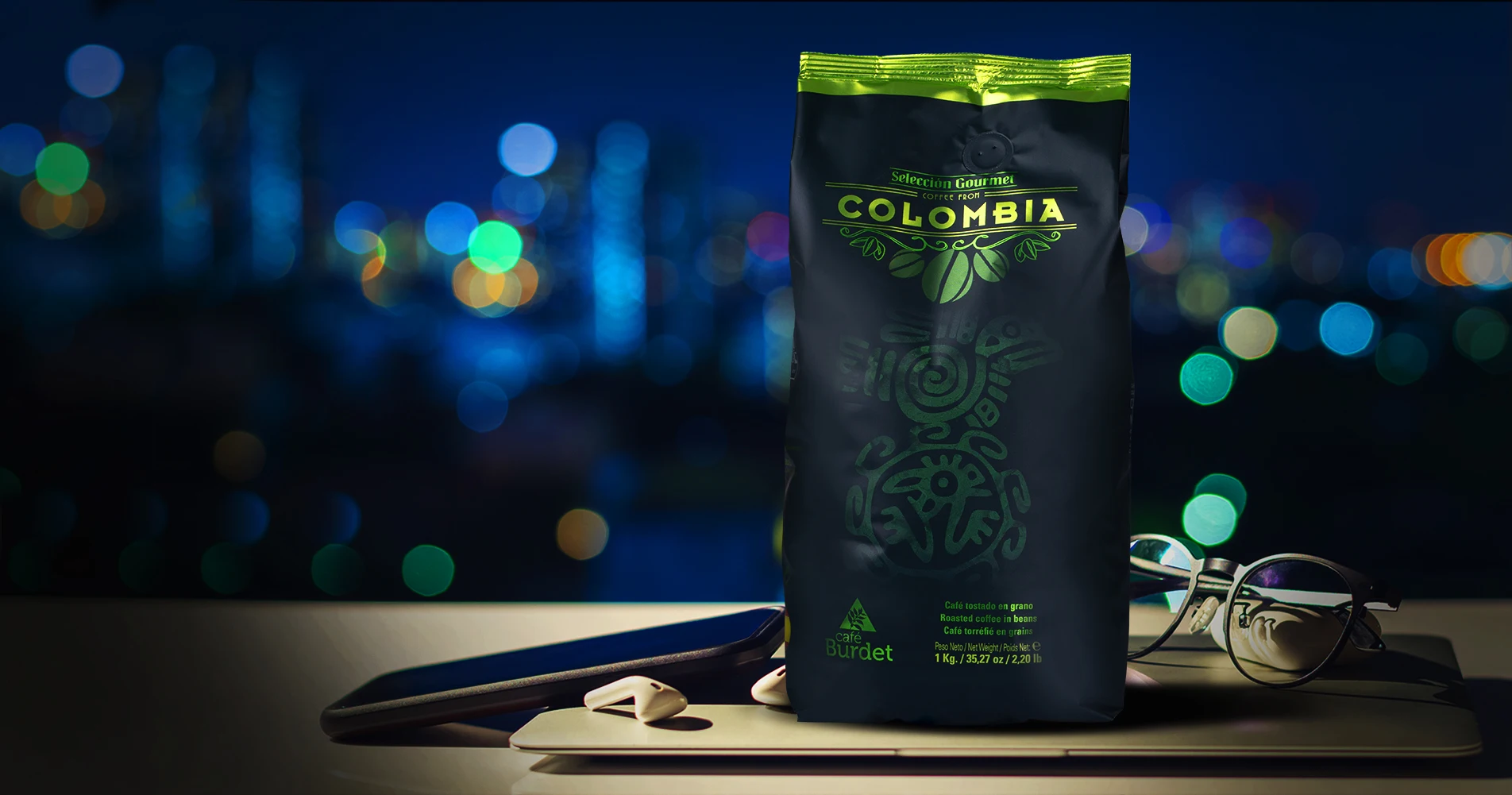  Фирменная торговая марка BURDET COLOMBIA для гурманов/кофейные зерна OEM