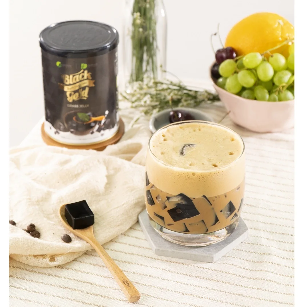 Black Gold Grass Jelly for All Age Top Quality Mesona Can (Tinned) Normal Taste