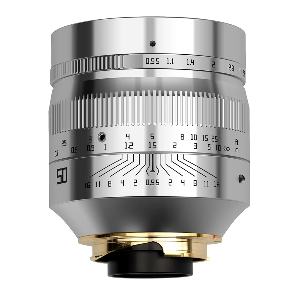 TTArtisan 50mm F0.95 ASPH MF Full frame large aperture camera Lens Silver for Leica M mount camera