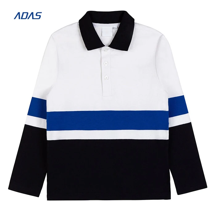 Reliable Supplier Jersey Custom OEM Summer Casual Rugby Polo Shirt Long sleeve Woven Collar Shirt Yarn-Dyed Fabric Rugby Jumper