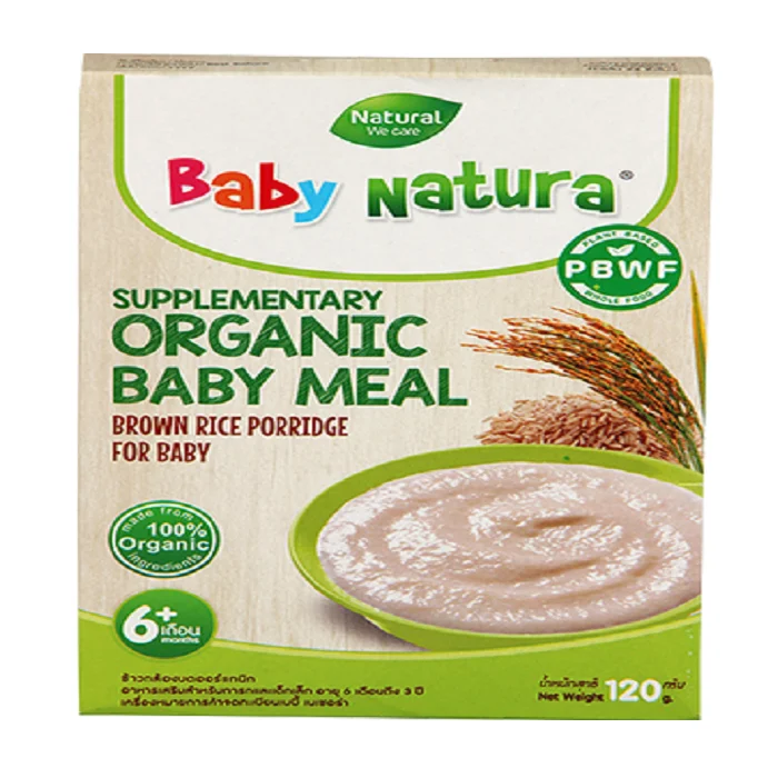 
Gluten Free Baby Natura Organic Baby Meal Brown Rice Porridge Regular Baby Cereal with No Additives 