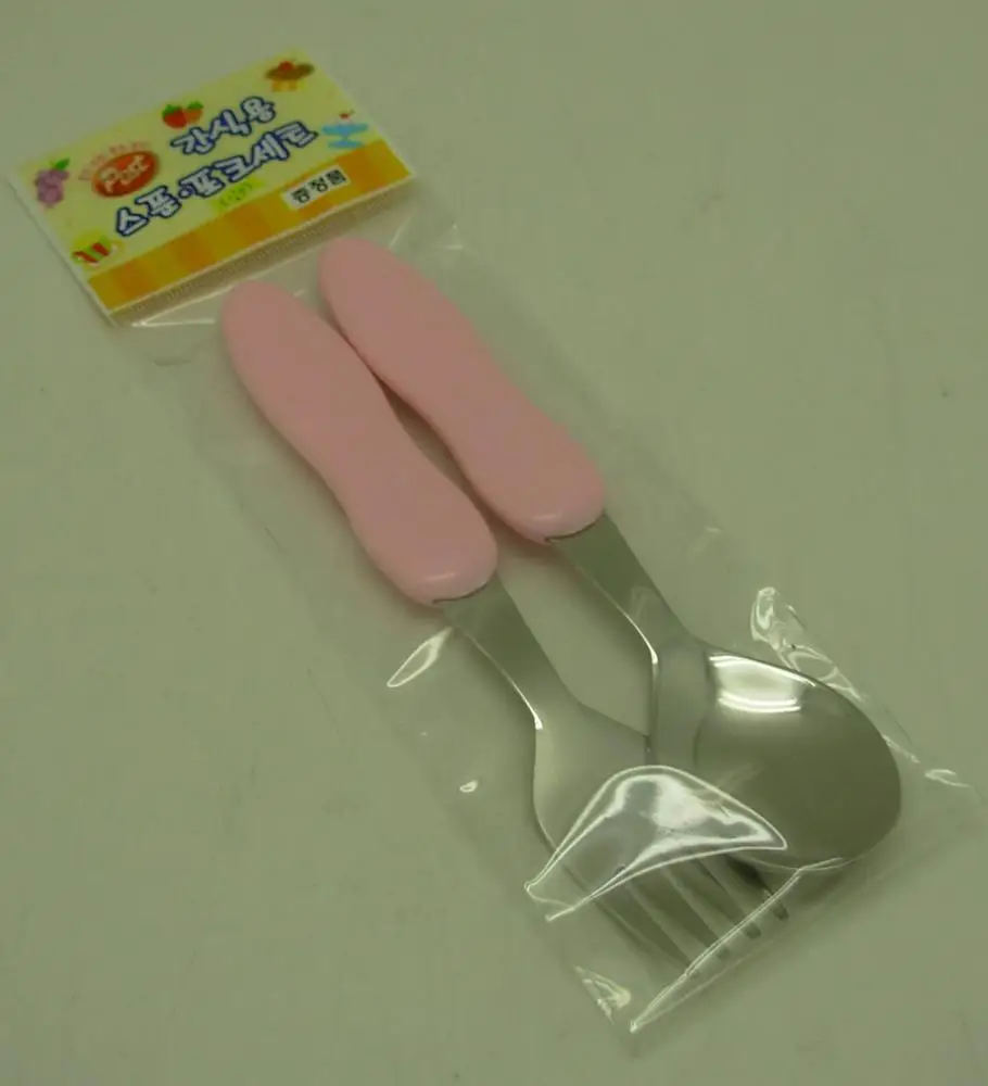 Yangjiang Factory LFGB Approved Disney audit 4C Heat Transfer PS ABS Handle baby cutlery set