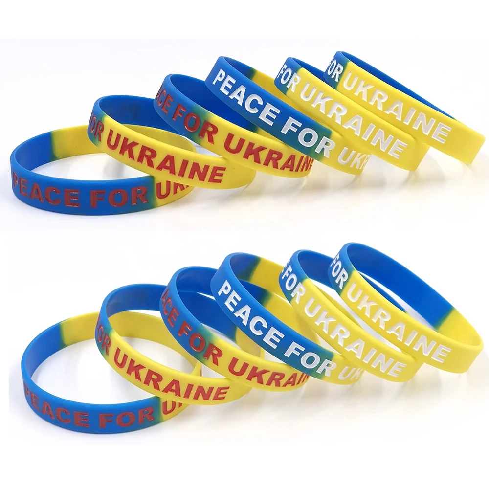 RTS Promotional Silicone Wristbands Rubber Band Ukraine Bracelet