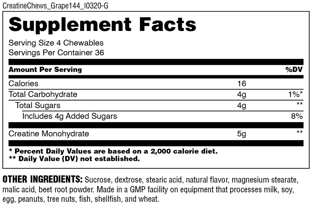 Creatine Chews delicious wafers