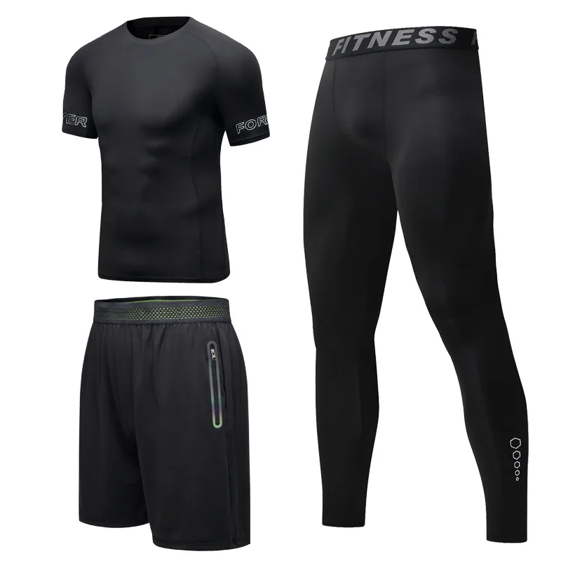 
Quick-drying short-sleeved tights running gym wear sportswear mens tracksuit 3 buyers 