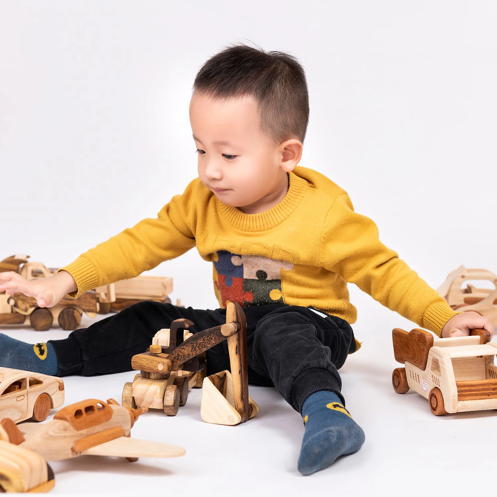 
OEM - ODM Vietnamese Manufacture - Wooden Harvesting Truck with cubes- New arrival educational assemble truck 