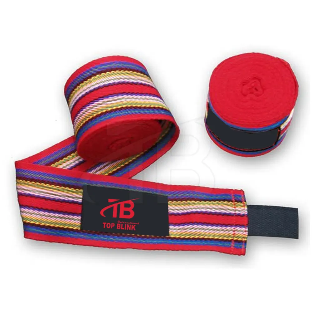 Custom Logo Printing Elasticated 100% 180 inch mexican Cotton Quick Boxing Hand Wraps HandWraps Wrist Wraps Bandage