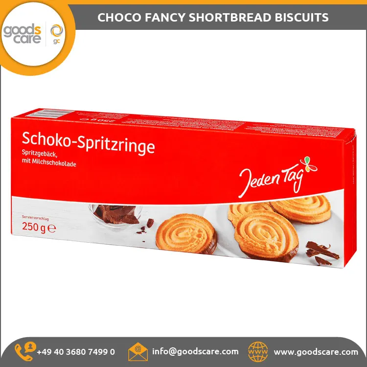 Reputed Supplier of Best Quality German Made Choco Fancy Shortbread Biscuits for Bulk Purchase